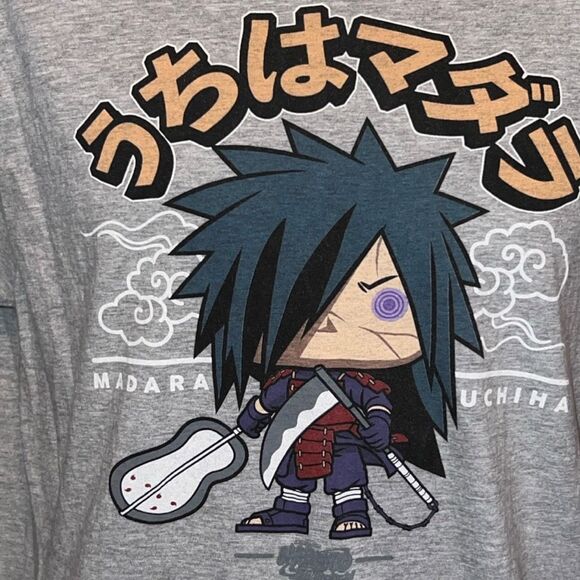 2002 Funko Pop Shirt Naruto Shippuden GameStop Exclusive Gray Graphic Tee L #86 - Picture 4 of 4